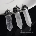 Pendentif en quartz fumé, perles de pierres précieuses Collier bijoux Collier pendentif